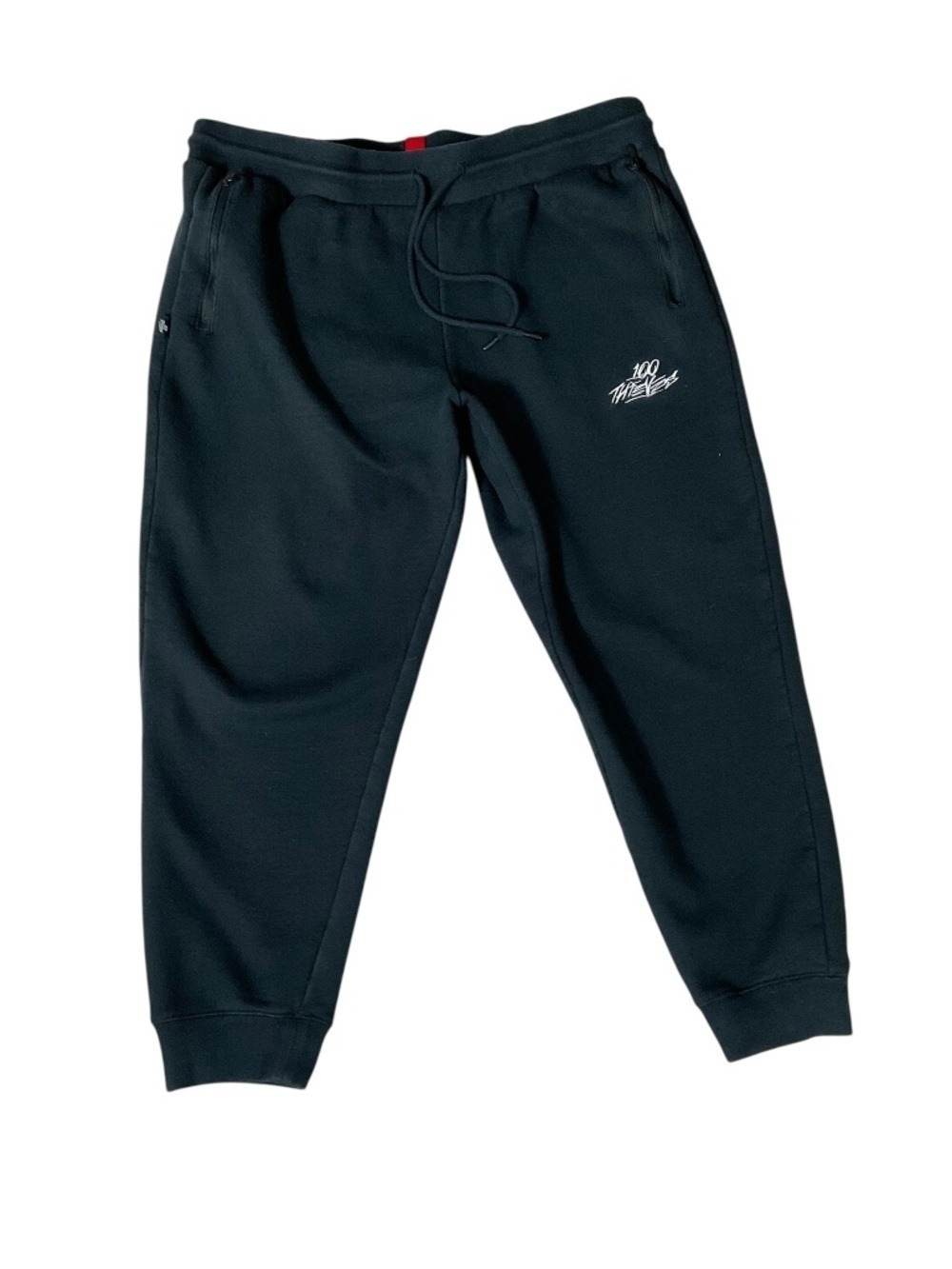 100 Thieves Black Heavyweight Jogger Sweatpants 2XL Zip Pockets